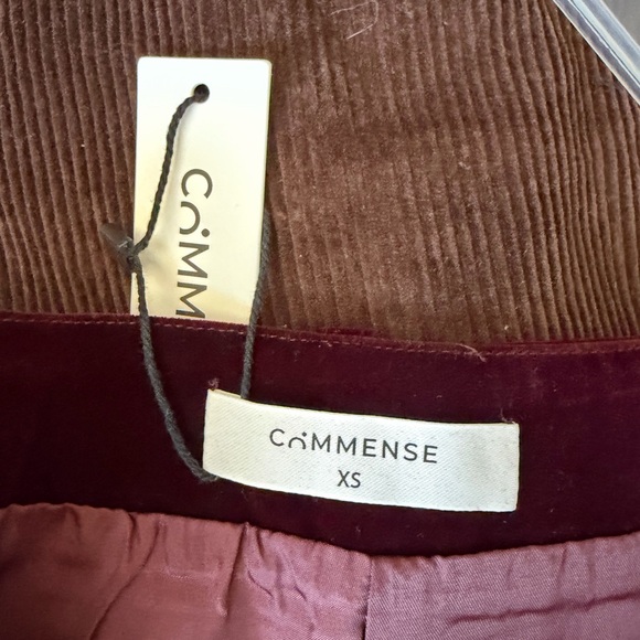 Commense Women's Velvet Mini Skirt in Dark Burgundy - Picture 3 of 3